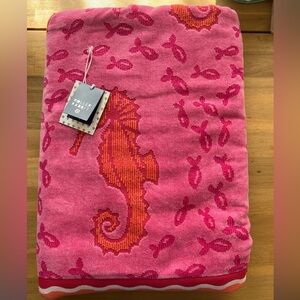 NWT Roller Rabbit x Target Seahorse Beach Towel Pink